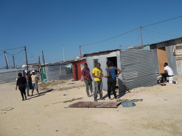 Photo of rebuilt shacks