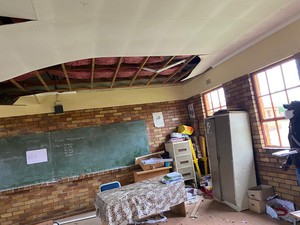 Photo of crumbling classroom