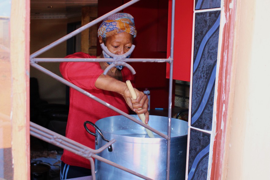 Valentia Molefe started a soup kitchen in the informal settlement she moved to when her husband was retrenched. Photo: Masego Mafata