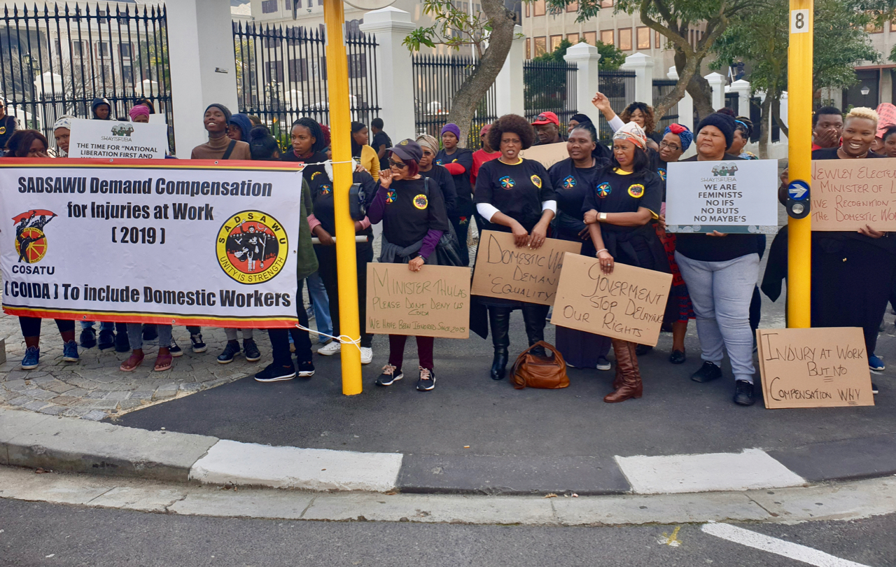 Photo of protesting domestic workers